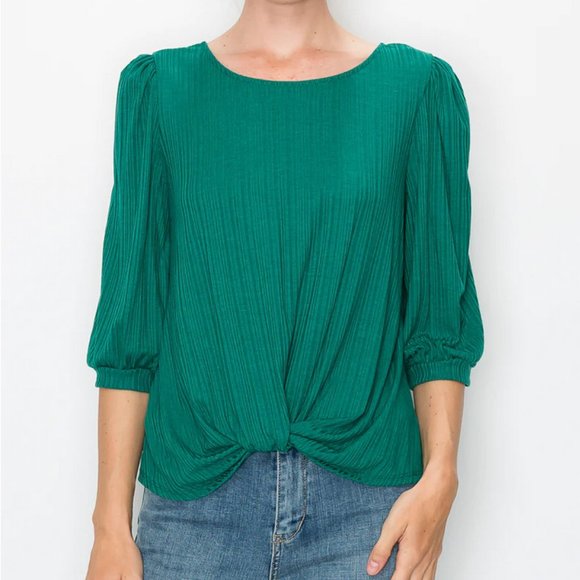 W5 | NWT Terracotta rib knit tie front top - Picture 8 of 8